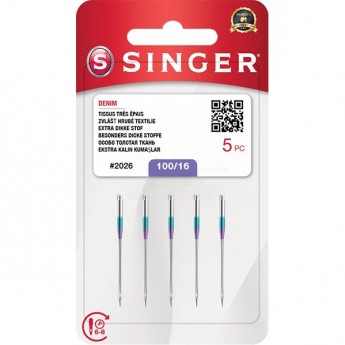Иглы SINGER для джинсы №100 2026 (829) 130/705H-J 5шт Иглы SINGER для джинсы №100 2026 (829) 130/705H-J 5шт