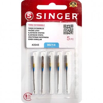 Иглы SINGER для эластичных материалов №90 2045 (844) 130/705H-S 5шт Иглы SINGER для эластичных материалов №90 2045 (844) 130/705H-S 5шт