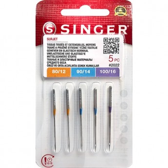 Иглы SINGER для оверлоков №80-100 2022 (500) 5шт Иглы SINGER для оверлоков №80-100 2022 (500) 5шт