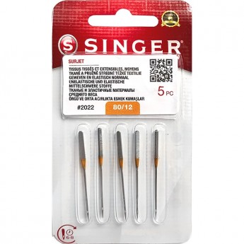 Иглы SINGER для оверлоков №80 2022 (501) 5шт Иглы SINGER для оверлоков №80 2022 (501) 5шт