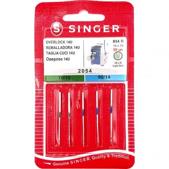 Иглы SINGER для оверлоков серии 14U, №70-90 2054 854R 5шт Иглы SINGER для оверлоков серии 14U, №70-90 2054 854R 5шт