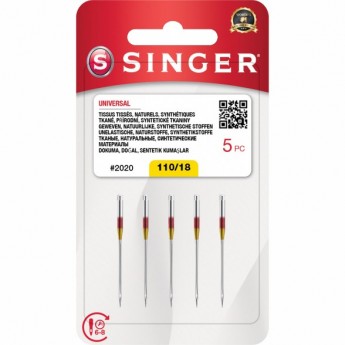 Иглы SINGER универсальные №110 2020 (808) 130/705H 5шт Иглы SINGER универсальные №110 2020 (808) 130/705H 5шт