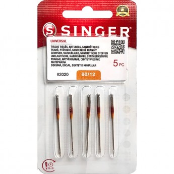 Иглы SINGER универсальные №80 2020 (801)130/705H 5шт Иглы SINGER универсальные №80 2020 (801)130/705H 5шт